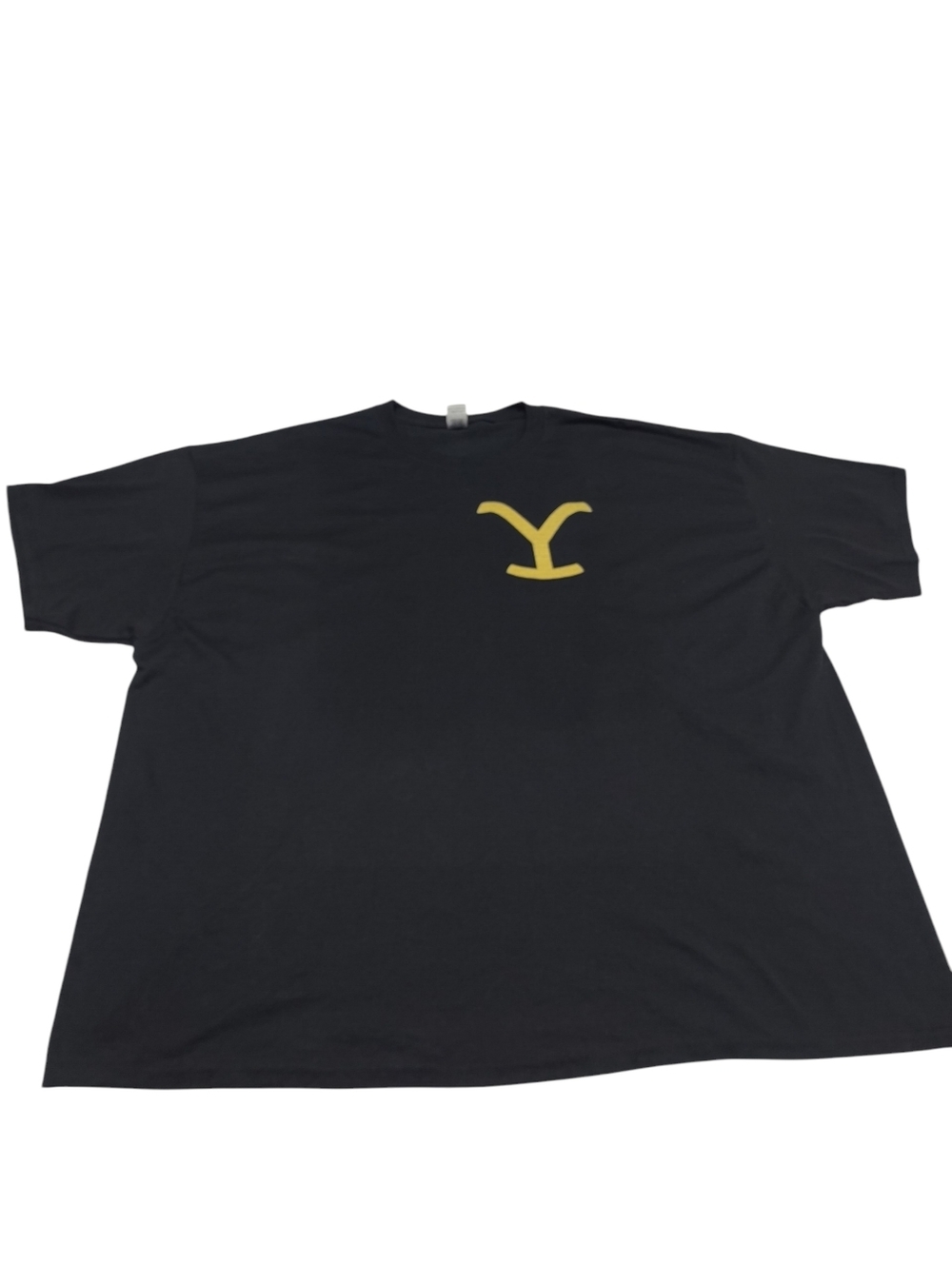 Gildan Mens Black Plus 3XL T-Shirt Yellow Y Logo Yellowstone Short Sleeve - Picture 4 of 6